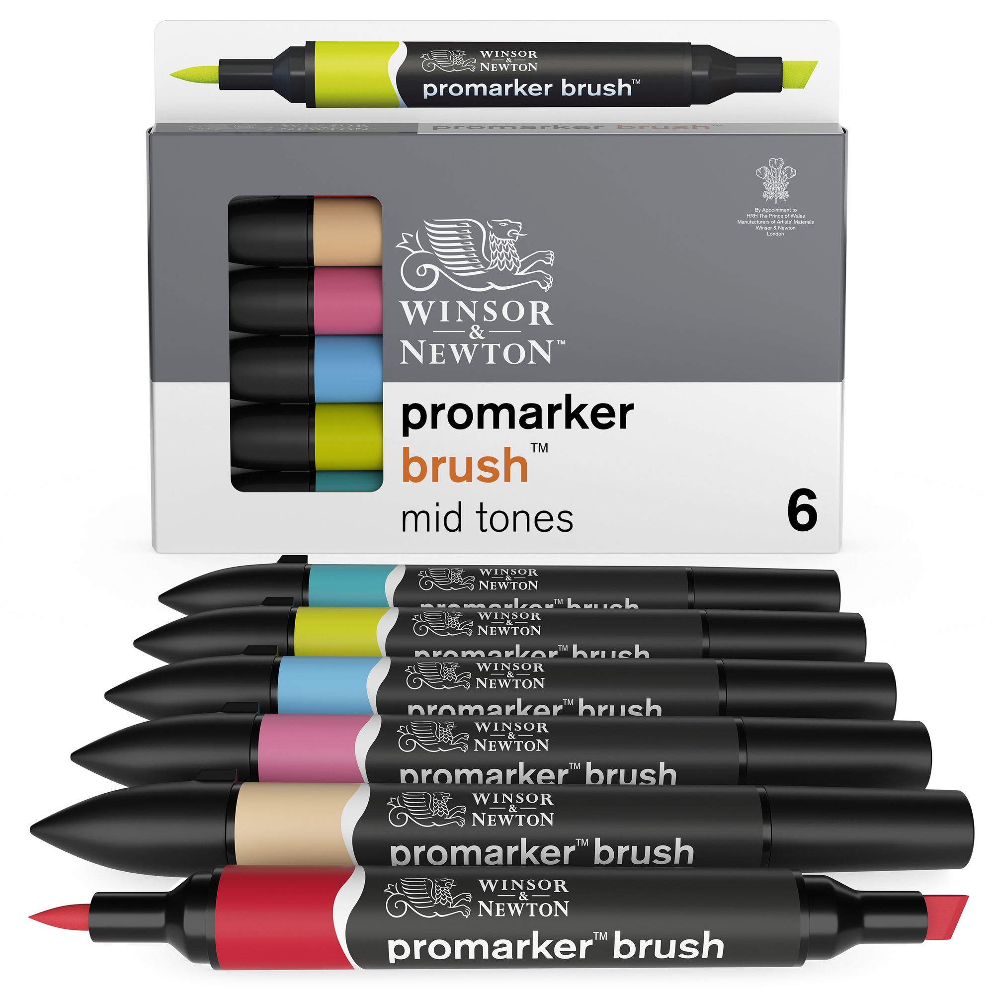 Promarker Brush 'Mittlere Töne' mehrfarbig 6er-Set + product picture