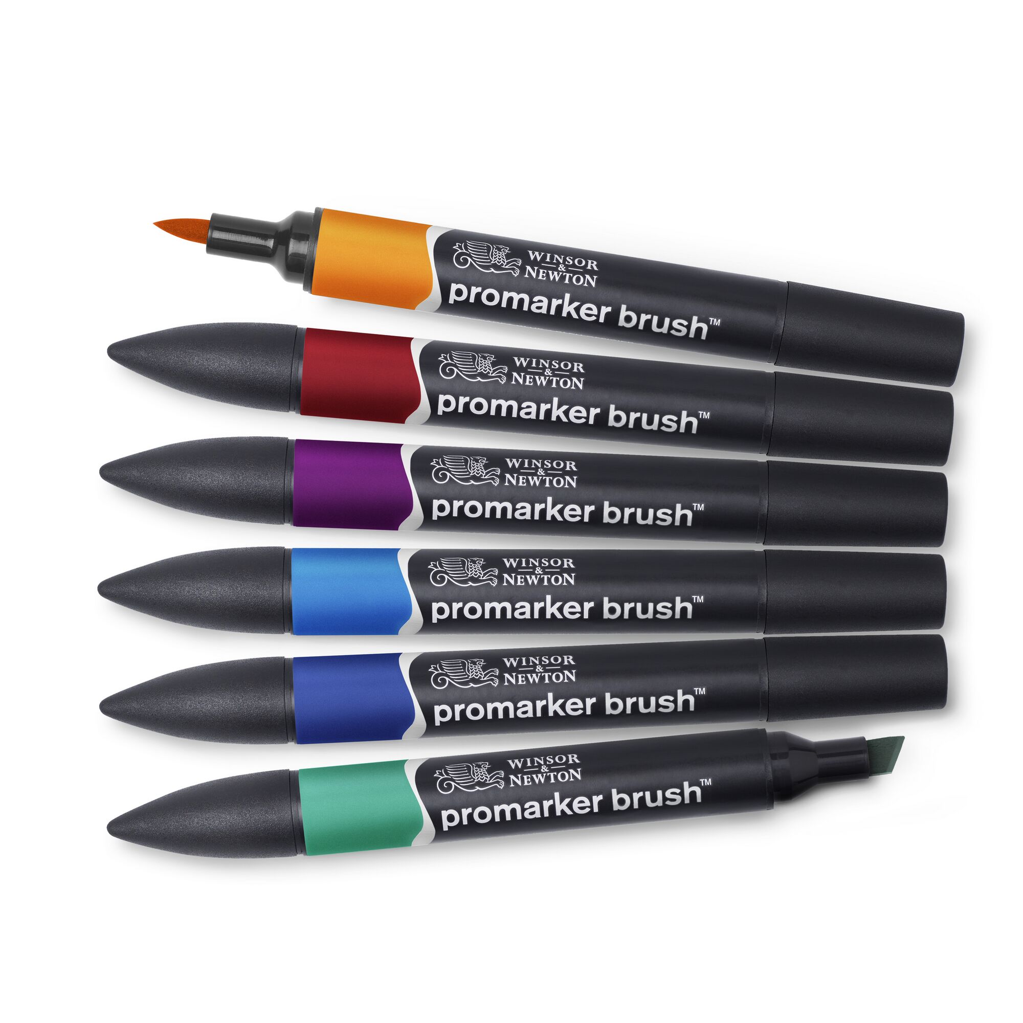 Sechs Winsor & Newton Promaker Brush Marker
