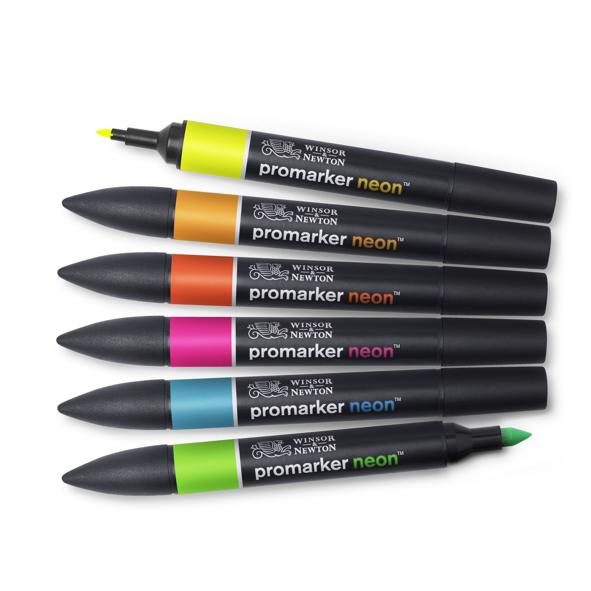 Sechs Neon-Marker von Winsor & Newton