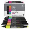Sechs neonfarbene Marker von Winsor & Newton.