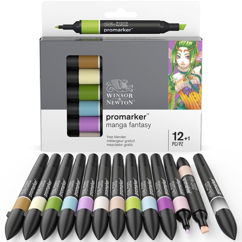 Winsor & Newton ProMarker Manga Fantasy 12er Set mit Farbmarkern