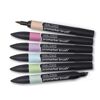 Sechs Windsor & Newton Promarker Brush Stifte in Pastelltönen