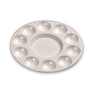 Mischpalette weiß Kunststoff 10 Kästchen, Ø 17,5 cm