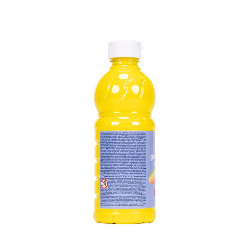 Flasche mit gelber Tempera-Farbe