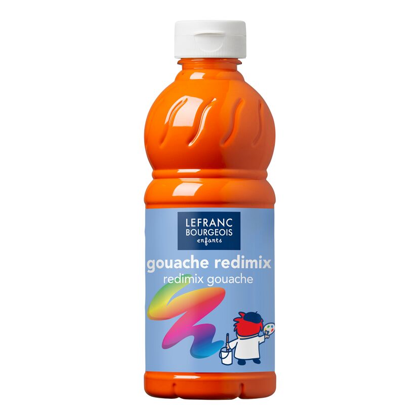 Flasche orangefarbener Gouache Redimix