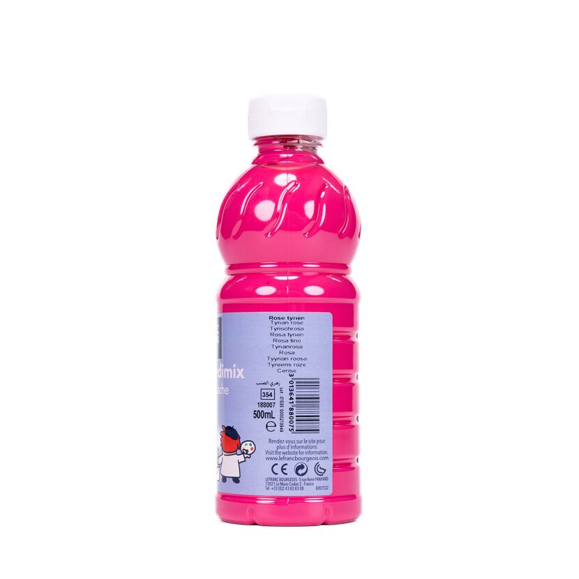 Flasche mit rosa Temperafarbe