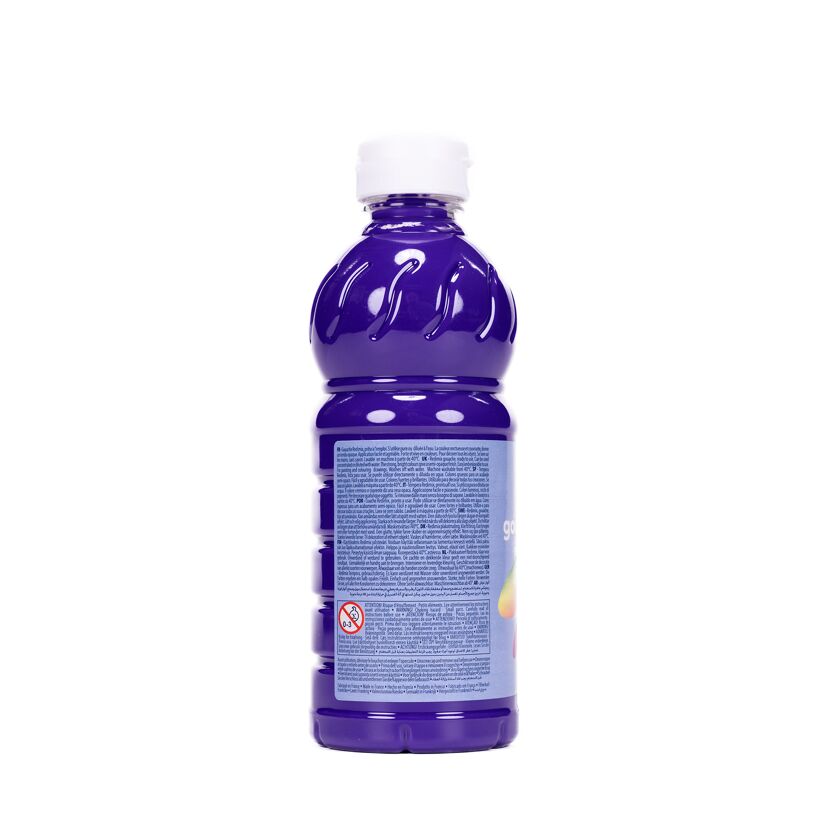Violette Temperafarbe in einer Flasche.