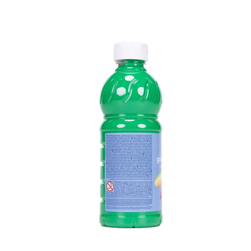 Grüne Temperafarbe in einer Flasche