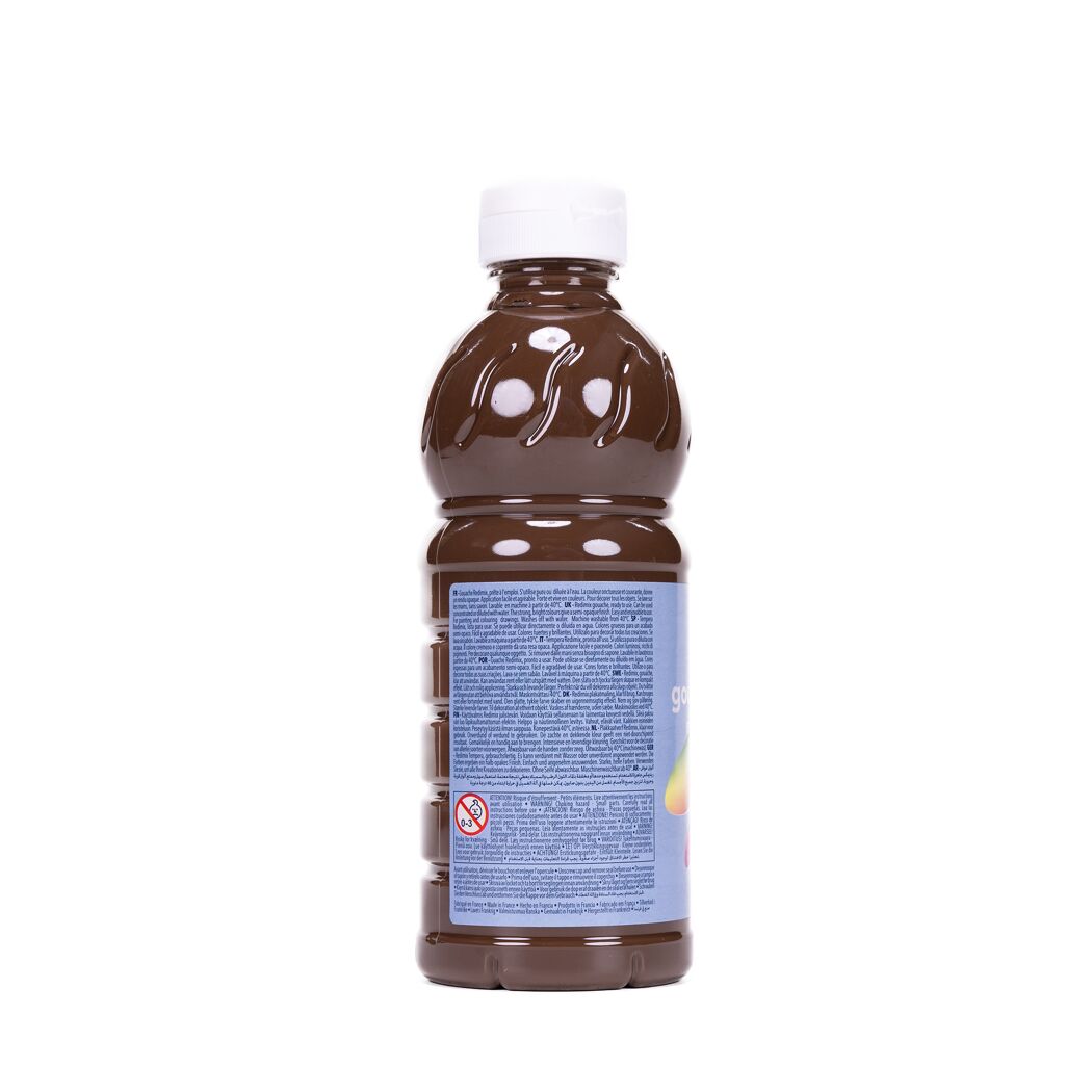 Braune Temperafarbe in der Flasche
