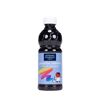 Schwarze Temperafarbe in der Flasche