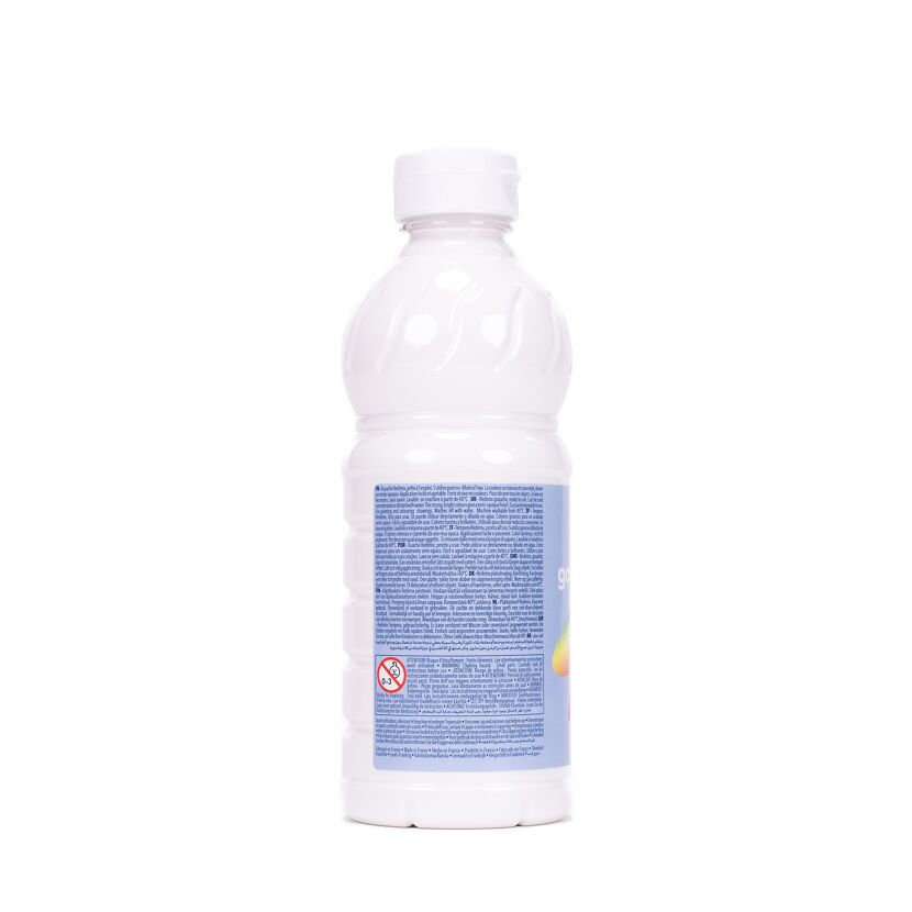 Weiße Temperafarbe in Plastikflasche