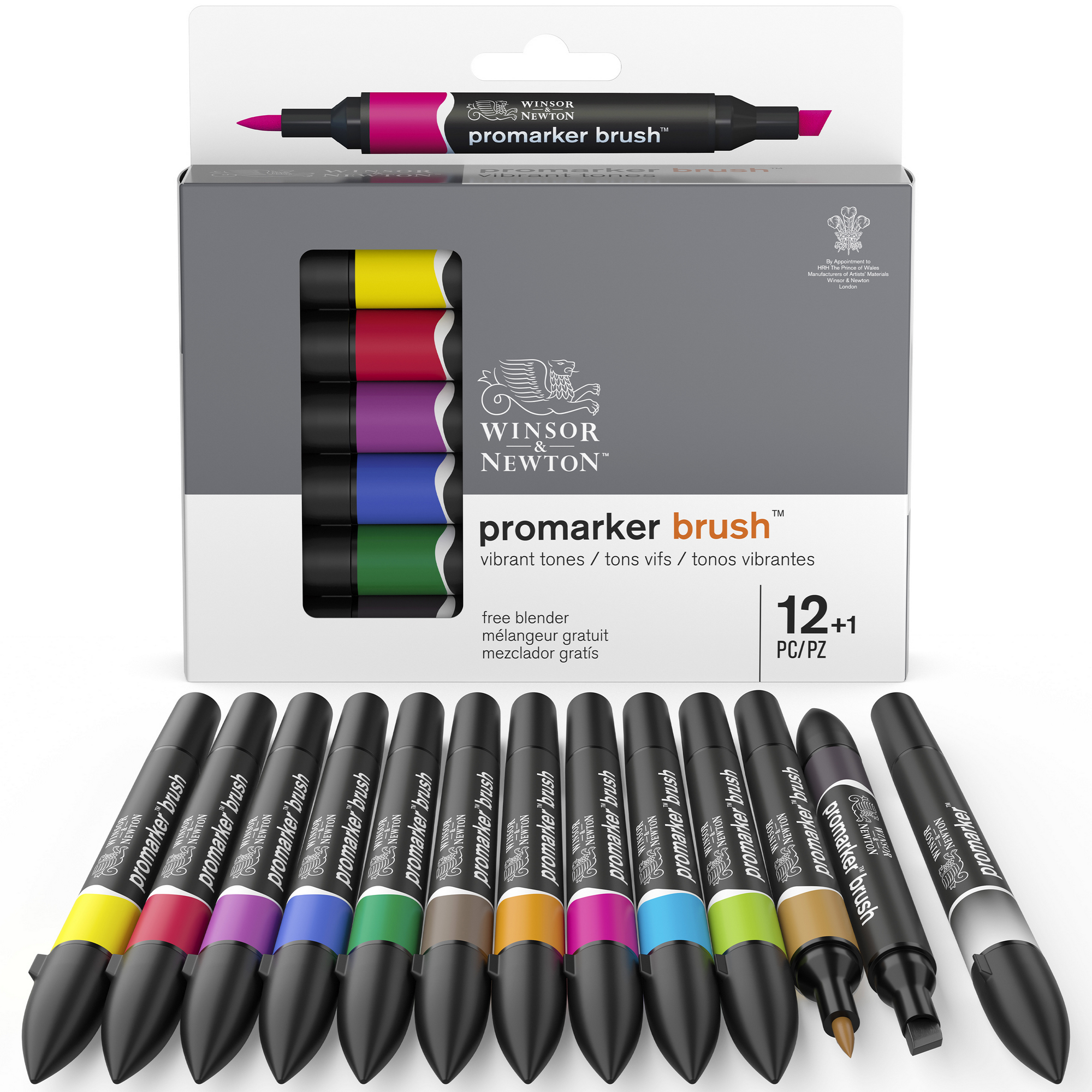 Promarker Brush 'Lebendige Töne' mehrfarbig 12+1-Set + product picture