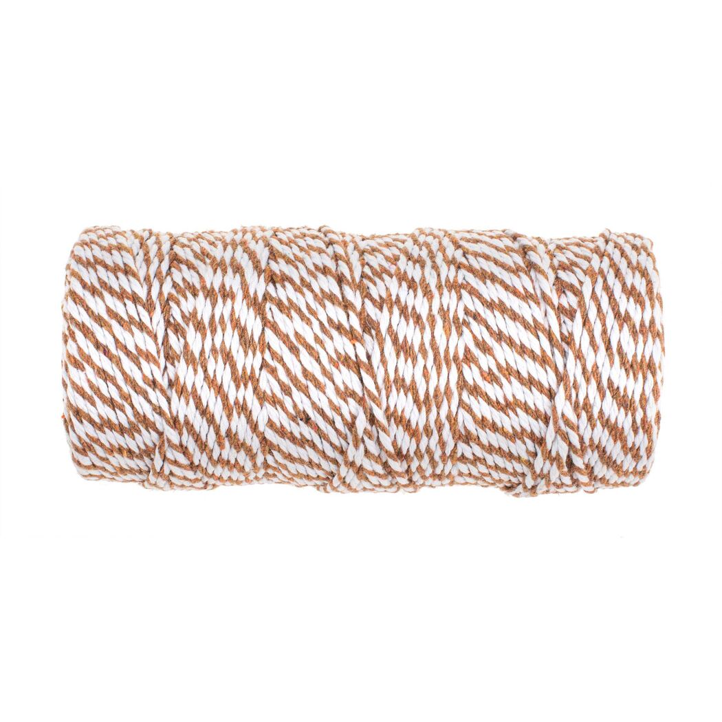 Baumwollkordel braun/weiß 2 mm