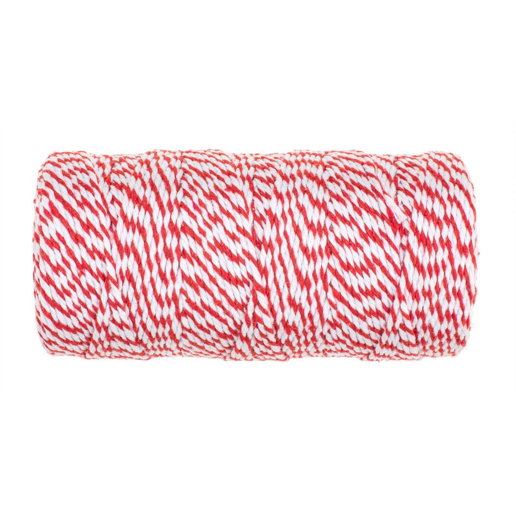 Baumwollkordel rot/weiß 105 x 2 mm