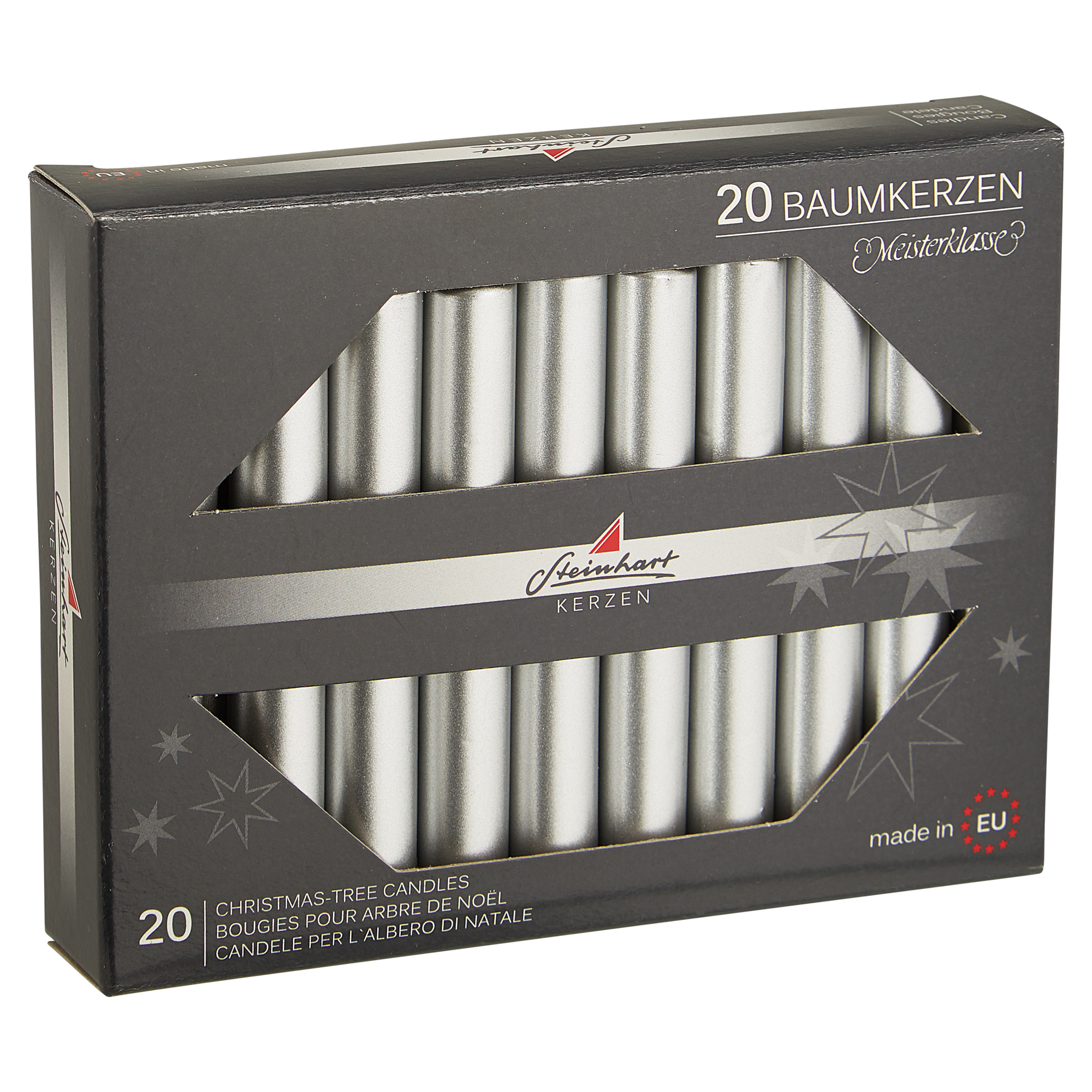 Baumkerzen 'Edelglanz' silbern Ø 1,3 x 9,5 cm, 20 Stück + product picture