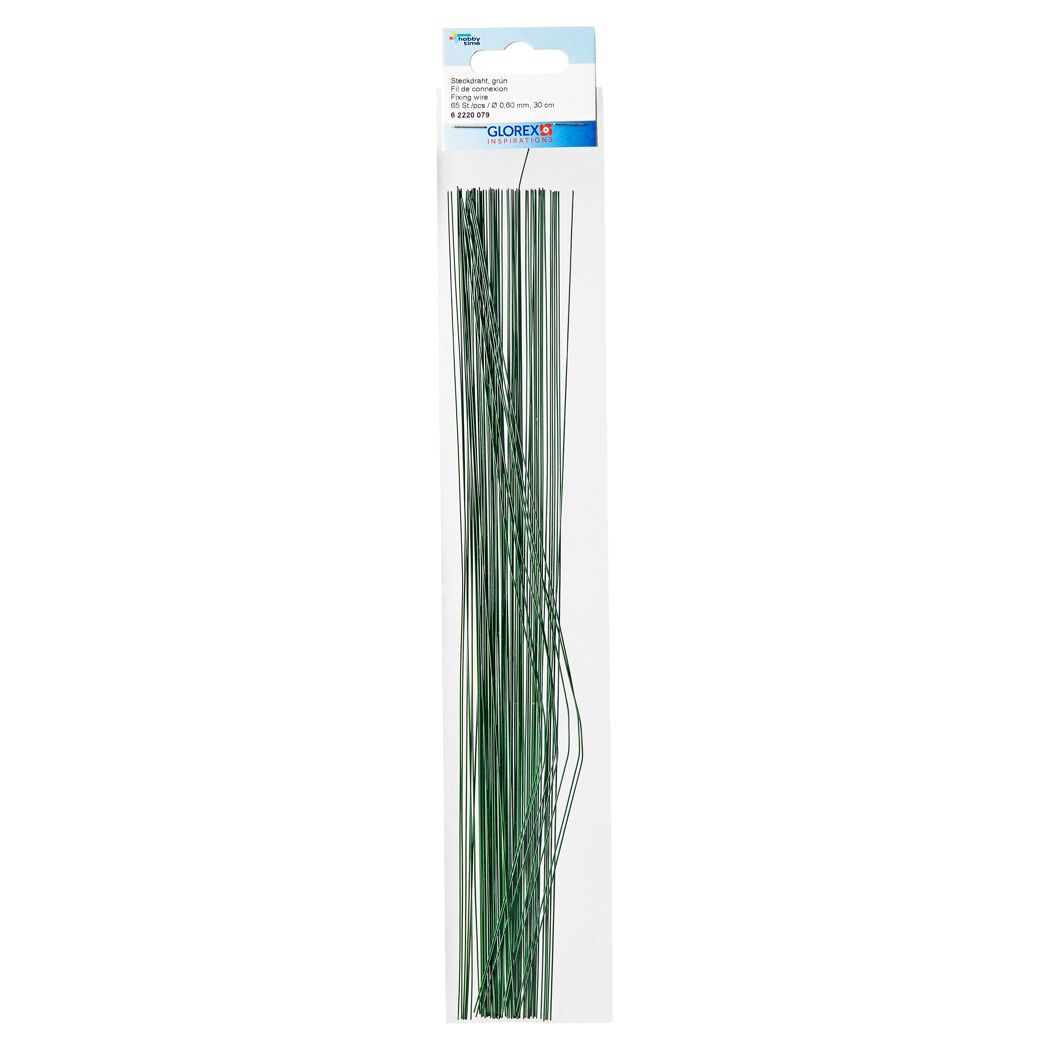 Grüne Steckdrähte 0,6 x 300 mm, 65 Stück