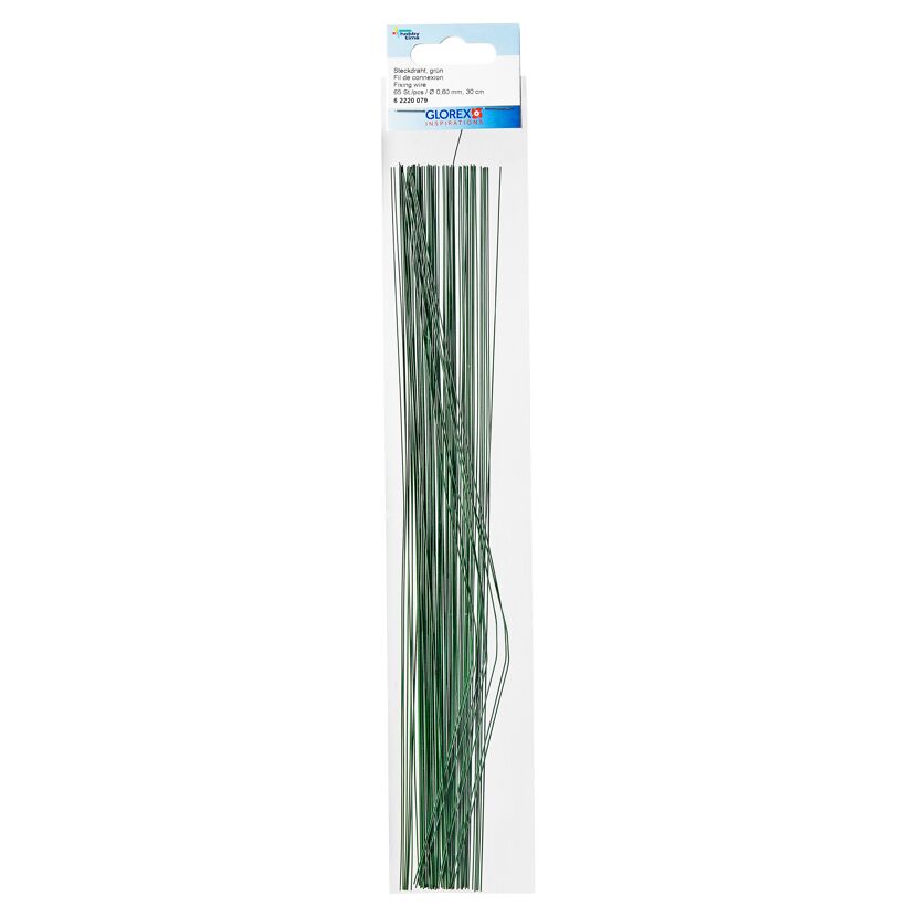 Grüne Steckdrähte 0,6 x 300 mm, 65 Stück