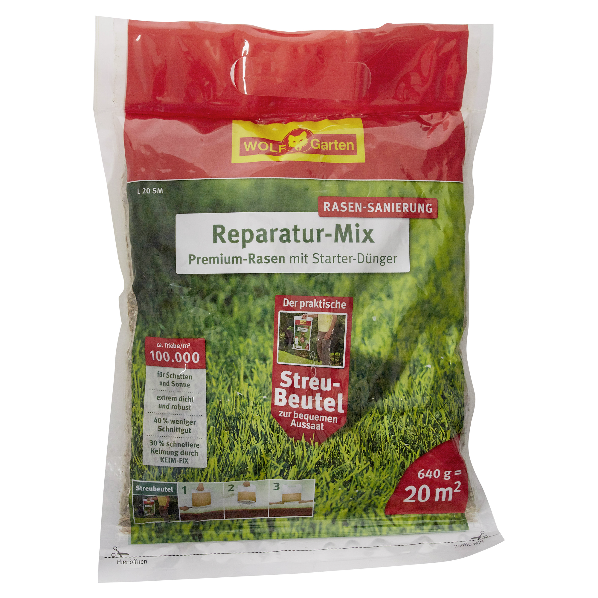 Reparatur-Mix Premium Rasen mit Dünger 20 m² 640 g + product picture