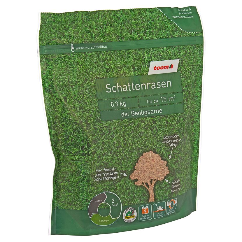 toom Schattenrasen, 0,3 kg für ca. 15 m²