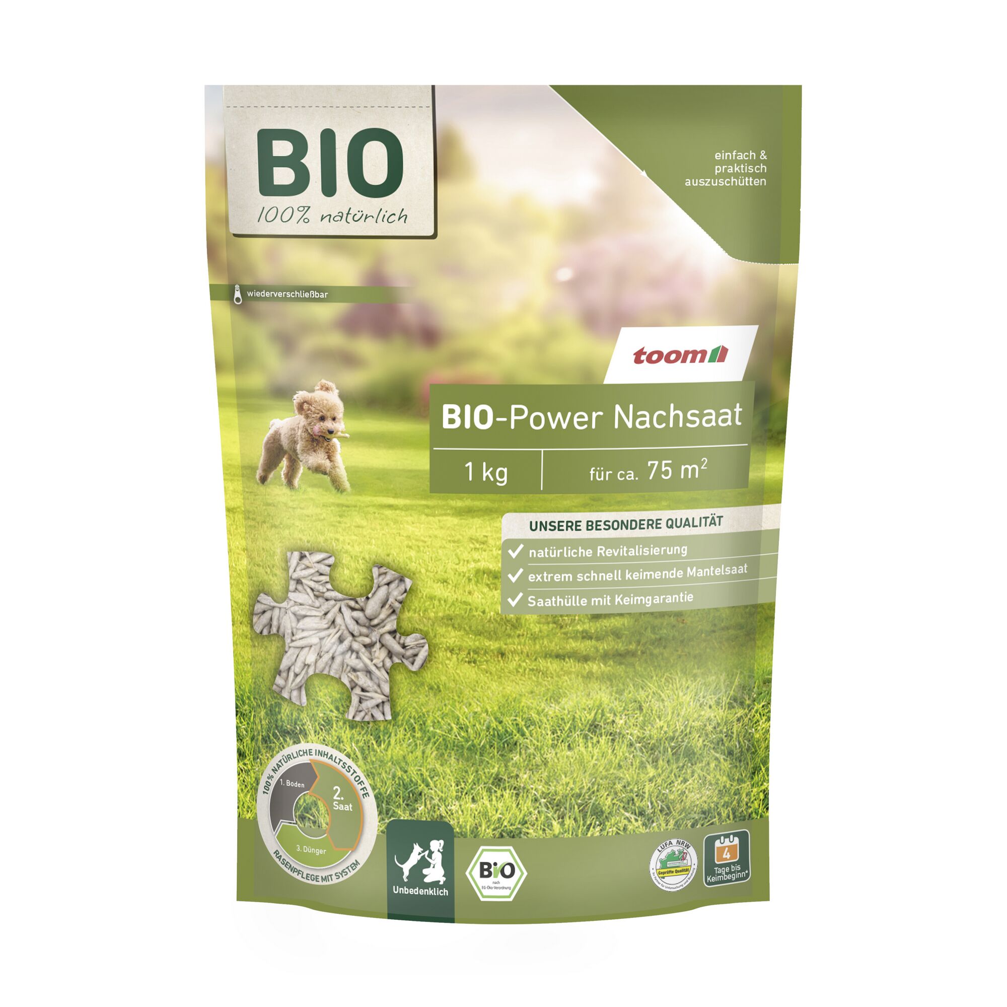 Toom Bio-Power Nachsaat 1 kg für ca. 75 m²