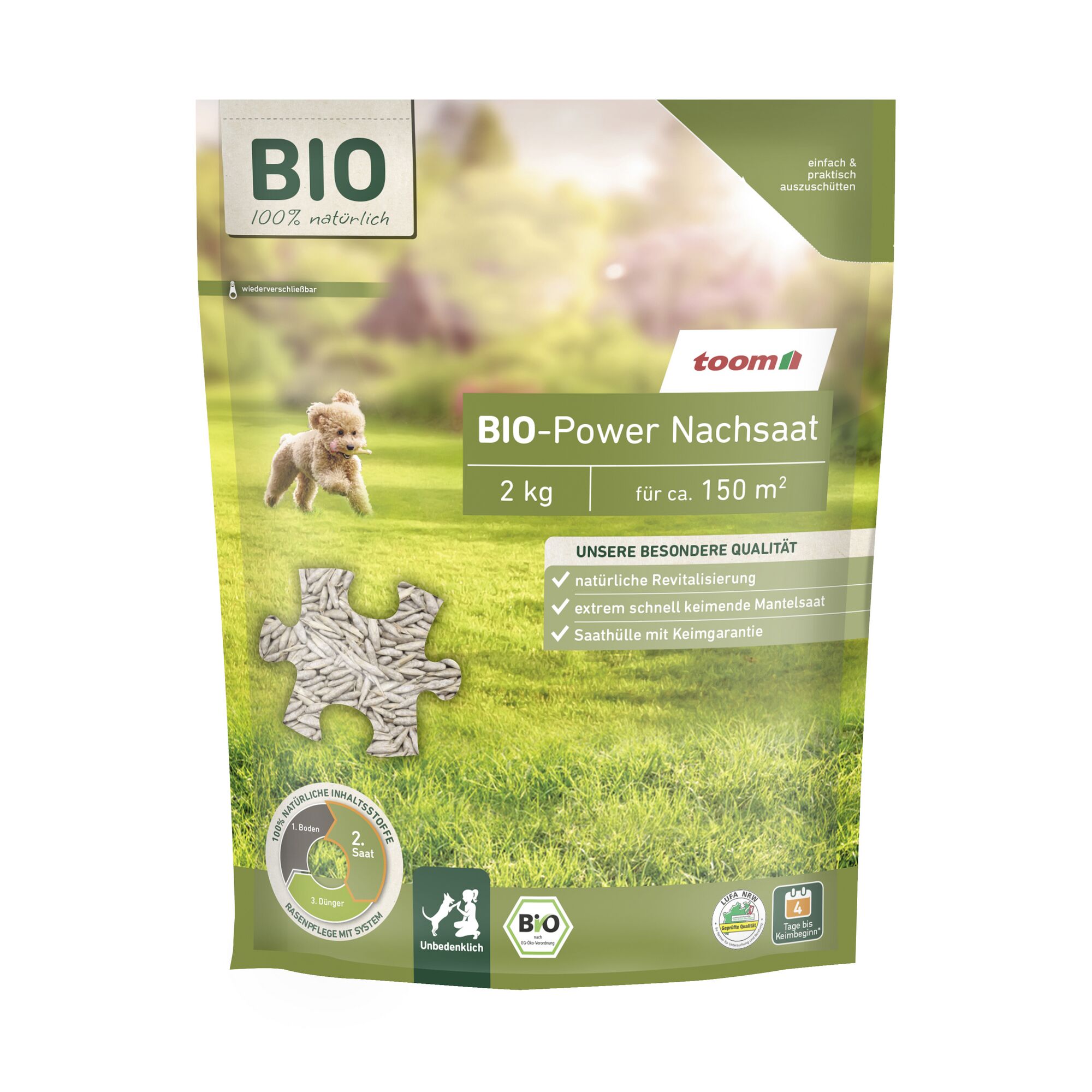 Toom Bio-Power Nachsaat 2 kg für ca. 150 m²