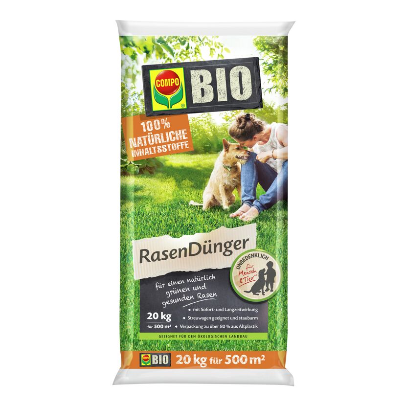 COMPO BIO Rasendünger 20 kg für 500 m²