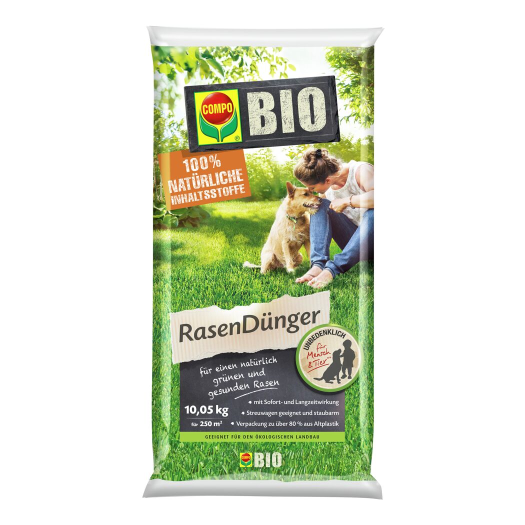 COMPO BIO Rasendünger 10,05 kg für 250 m²