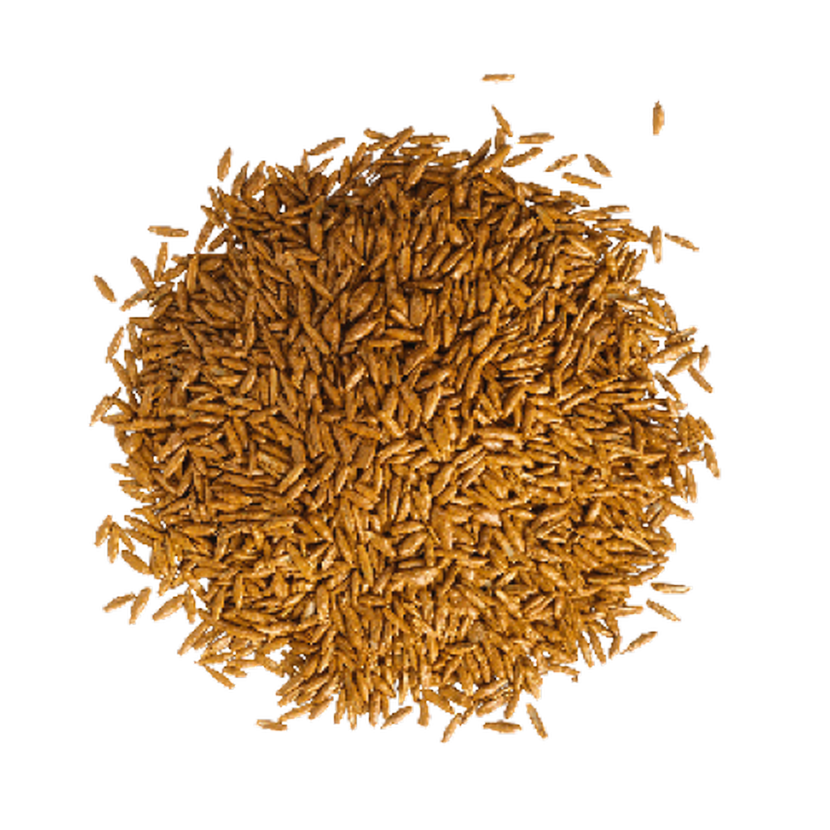 Haufen brauner Grassamen