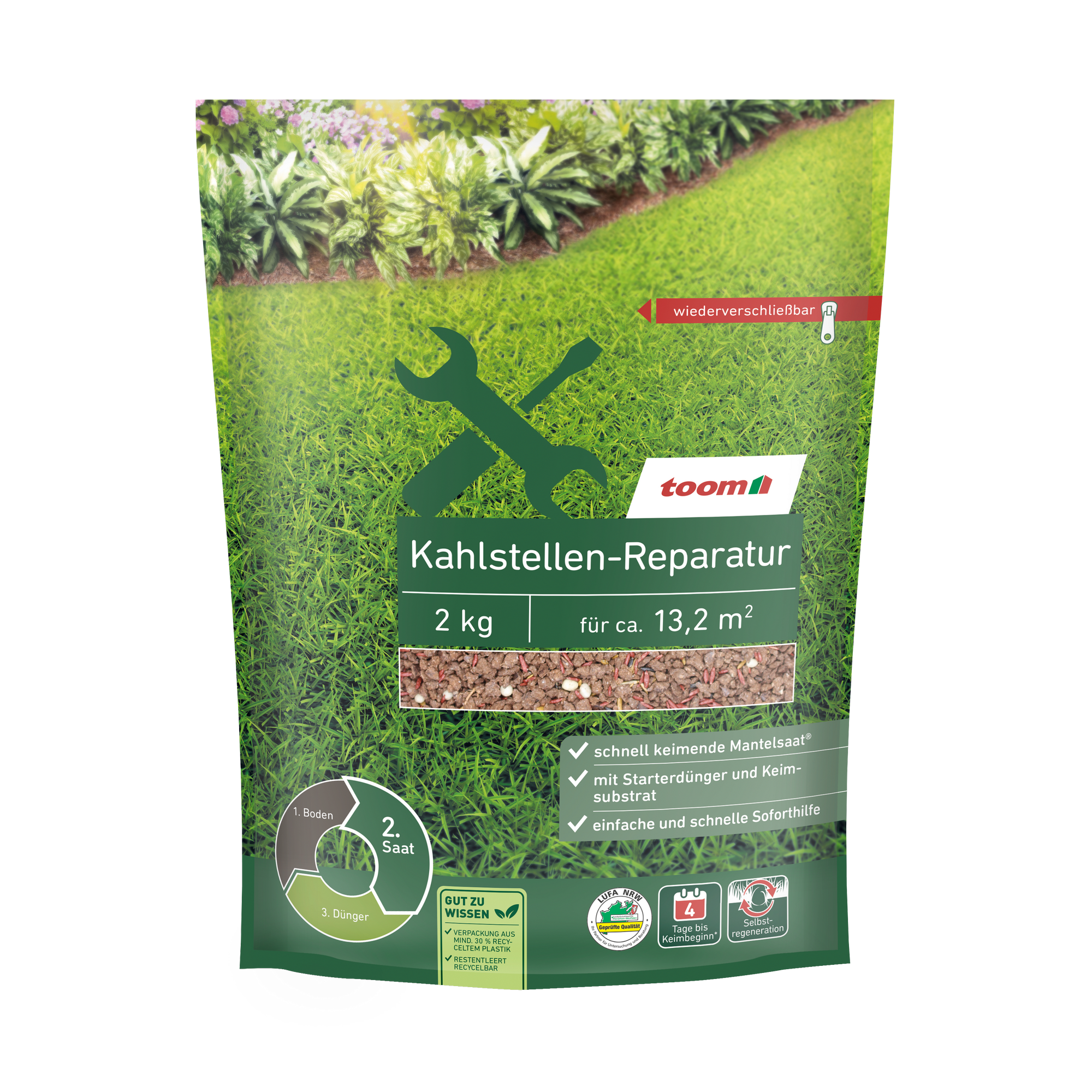 Rasen-Kahlstellenreparatursaat 2 kg für ca. 13,2 m² + product picture