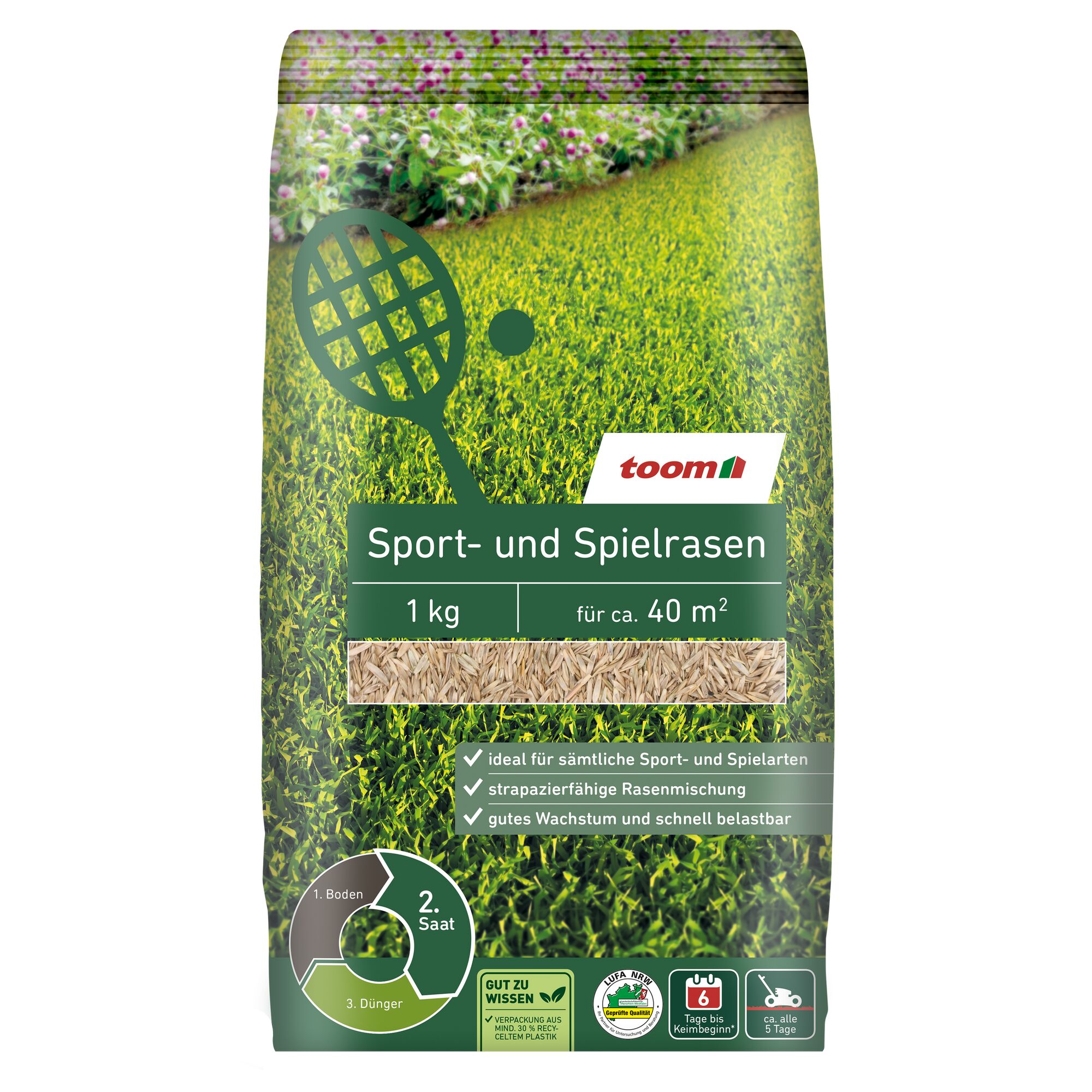 Sport- und Spielrasen, 1 kg Tüte