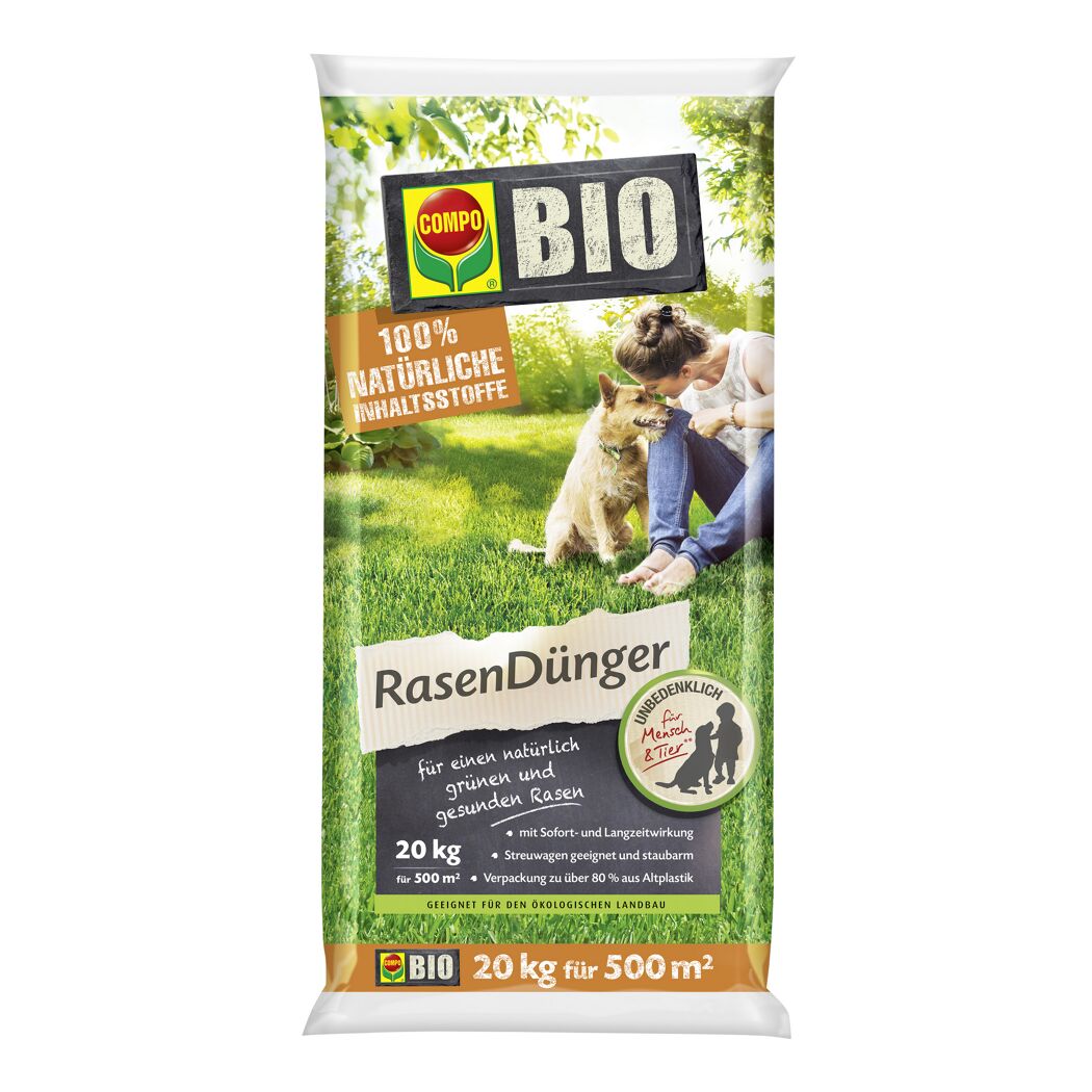 Bio Rasendünger 20 kg für 500 m²