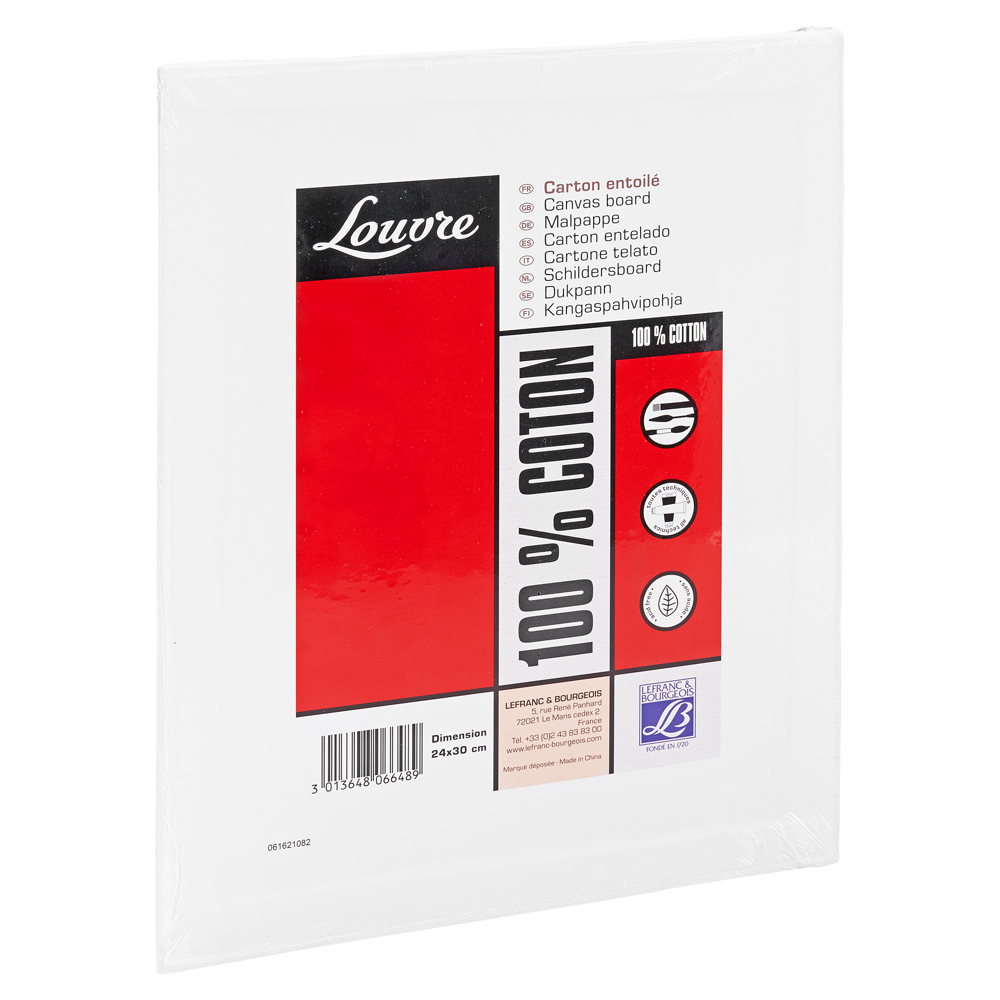 Malpappe "Louvre" Karton baumwollbespannt weiß 24 x 30 cm + product picture