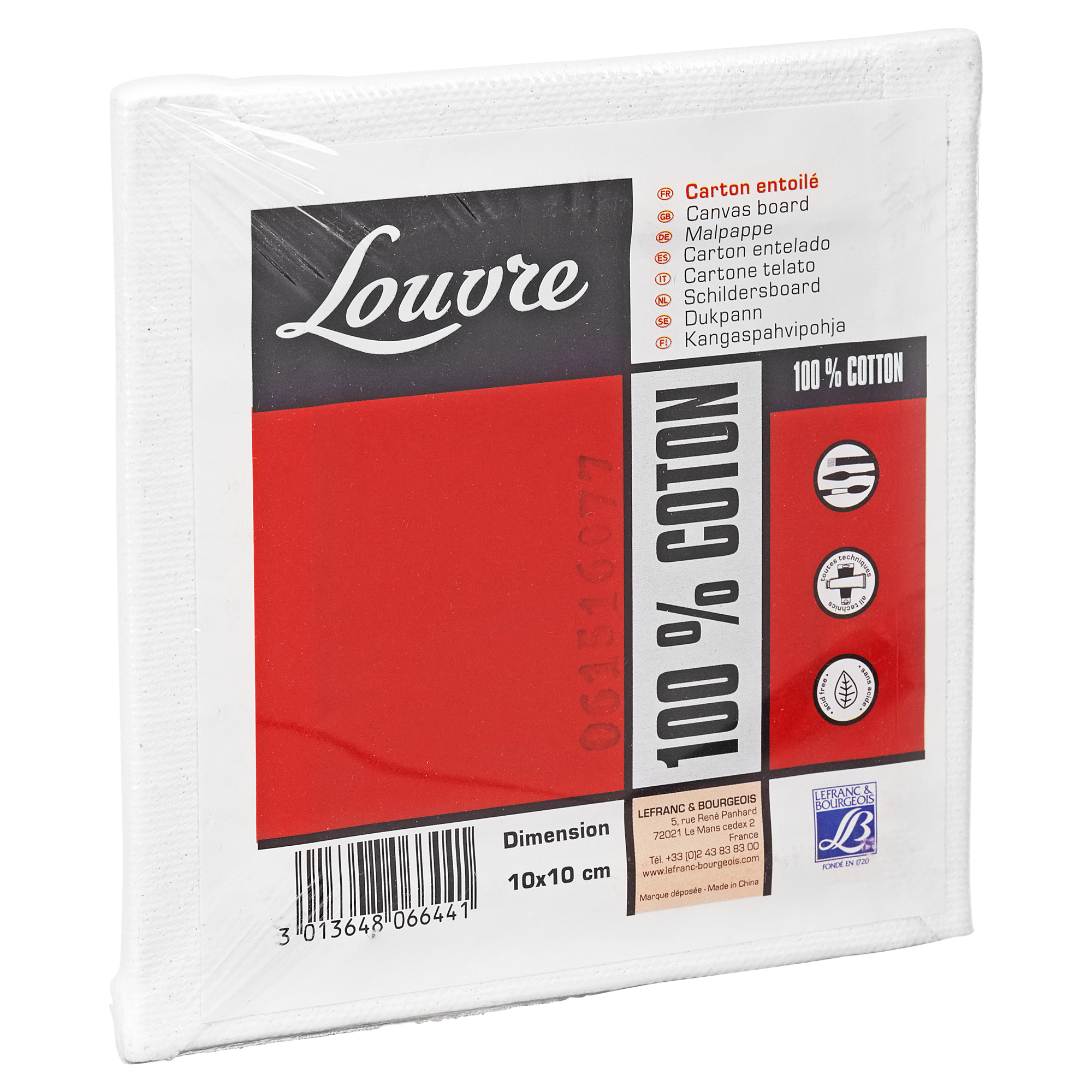 Malpappe "Louvre" Karton baumwollbespannt weiß 10 x 10 cm + product picture