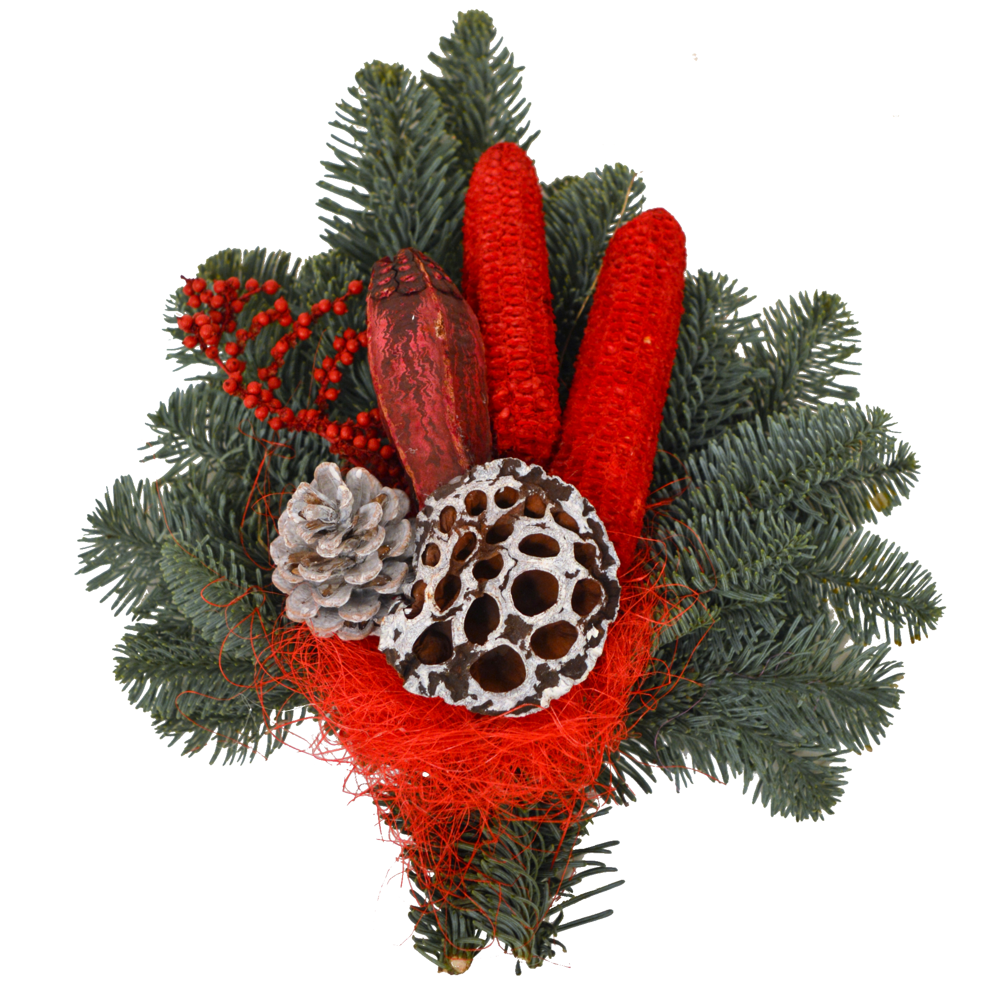 Grabstrauß Nordmann rot 40 cm