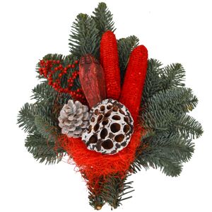 Grabstrauß Nordmann rot 40 cm