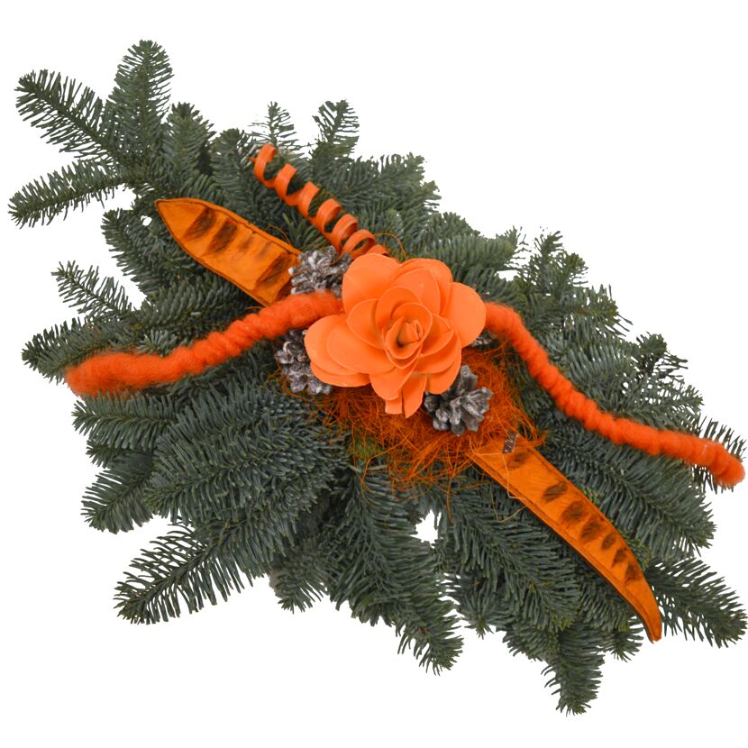 Grab-Doppelstrauß orange 50 x 35 cm