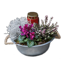 Grab-Arrangement Zinkschale mit Griffen, bepflanzt, Ø 23 cm