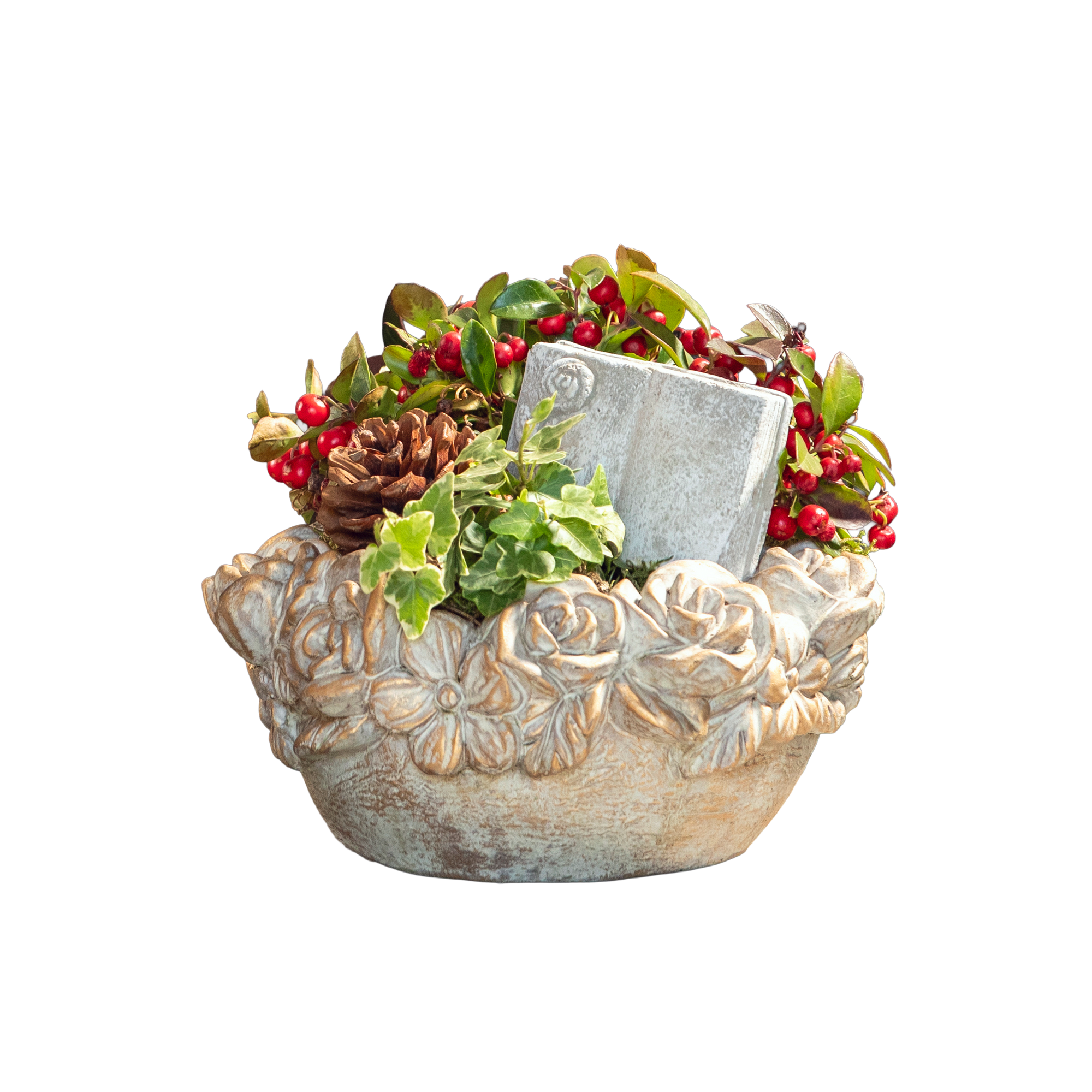 Bepflanzte Grabschale Kunststoff 20 cm Topf