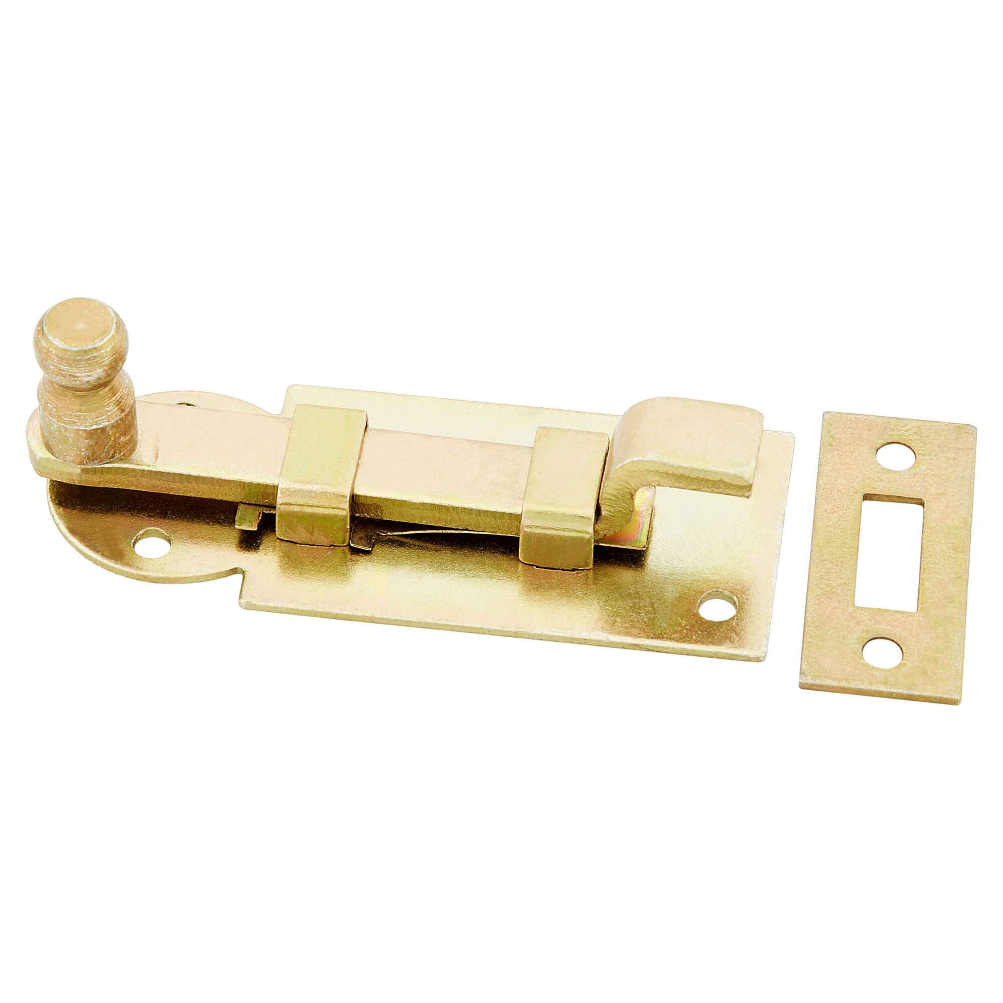 Fensterriegel goldfarben mit Schließblech