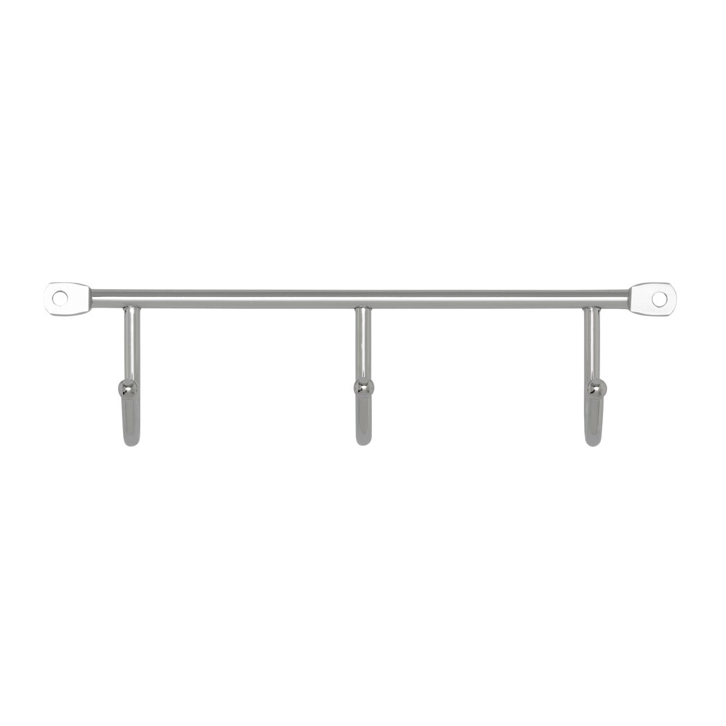 Garderobe mit drei Haken, verchromt glänzend