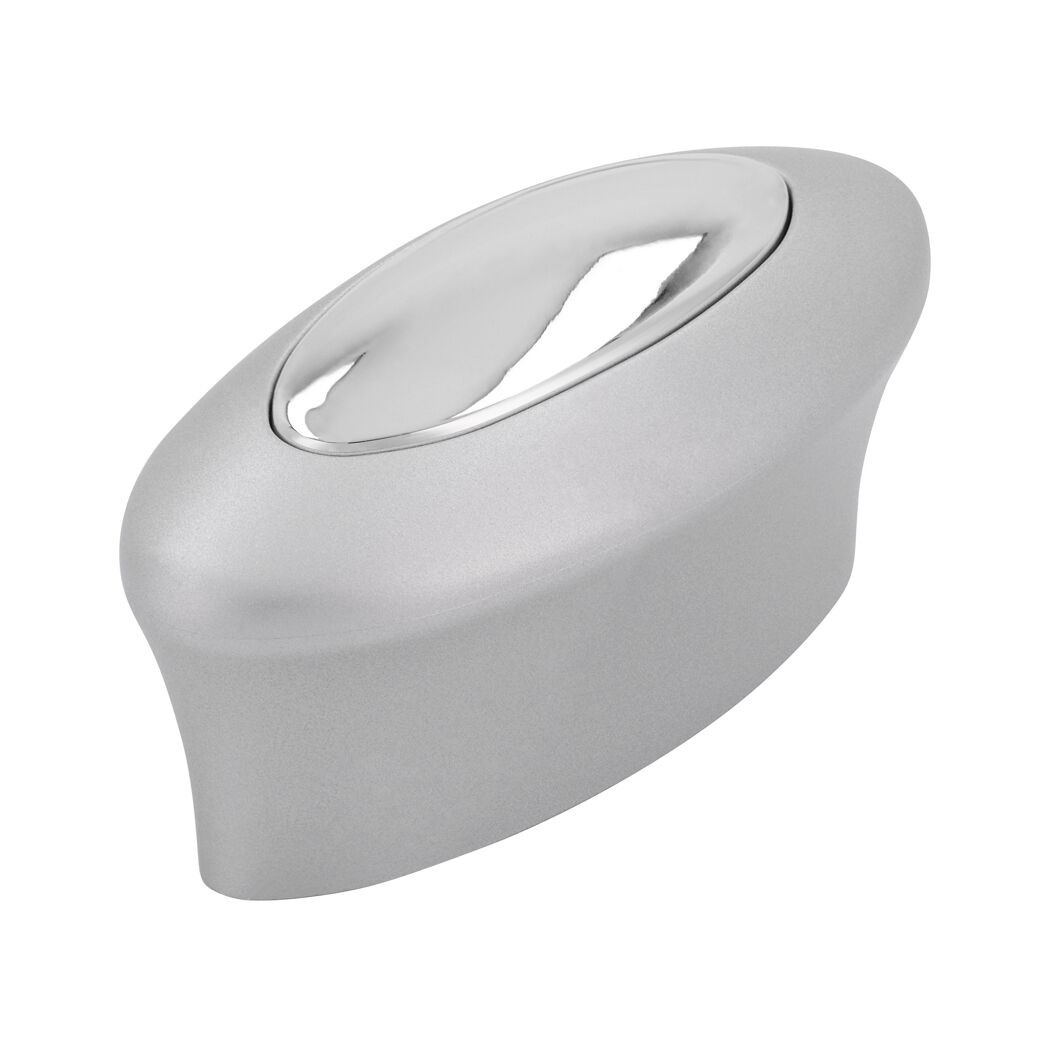 Weißaluminiumfarbener Möbelgriff mit Chromeinlage
