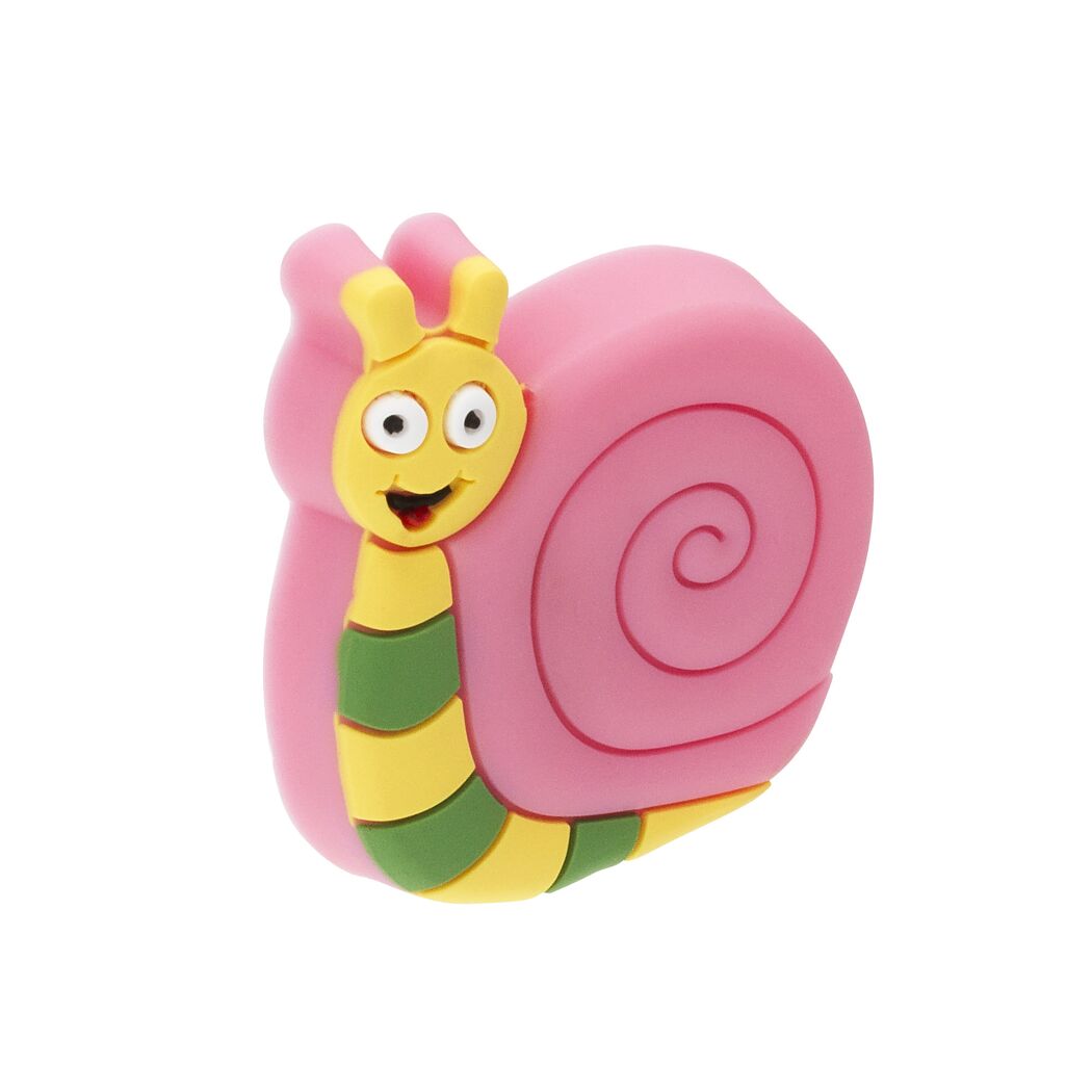 Rosa-gelbe Schnecke mit grünem Bauch
