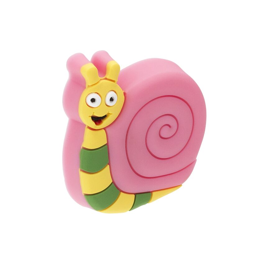Rosa-gelbe Schnecke mit grünem Bauch