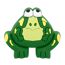 Grüner Frosch mit gelben Flecken.