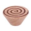 Runder, kegelförmiger Holzknopf mit Spiralmuster