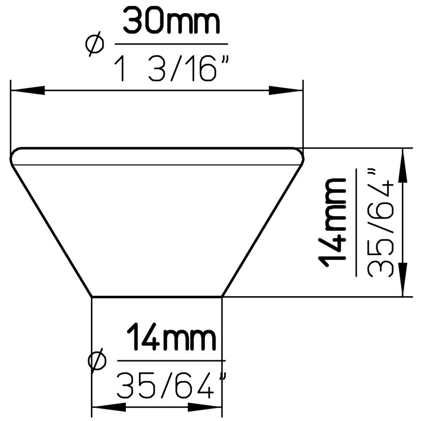 Zeichnung Knopf S657-30HZ18 mit Maßen