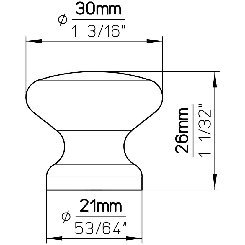 Zeichnung Knopf S87A-30HZ6V4 Kiefer natur