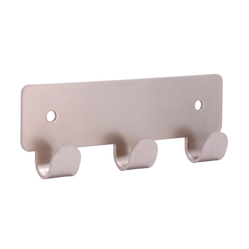 Garderobe mit drei Haken, matt vernickelt