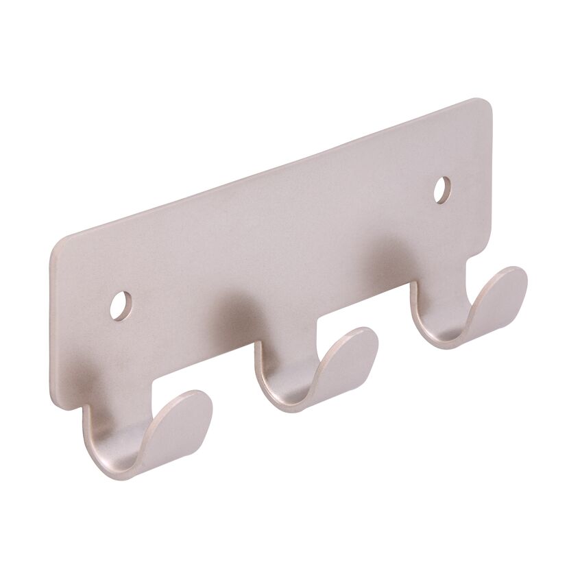 Garderobe mit drei Haken, matt vernickelt