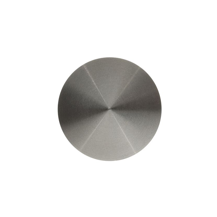 Runder Knopf aus Metall, fein geschliffen